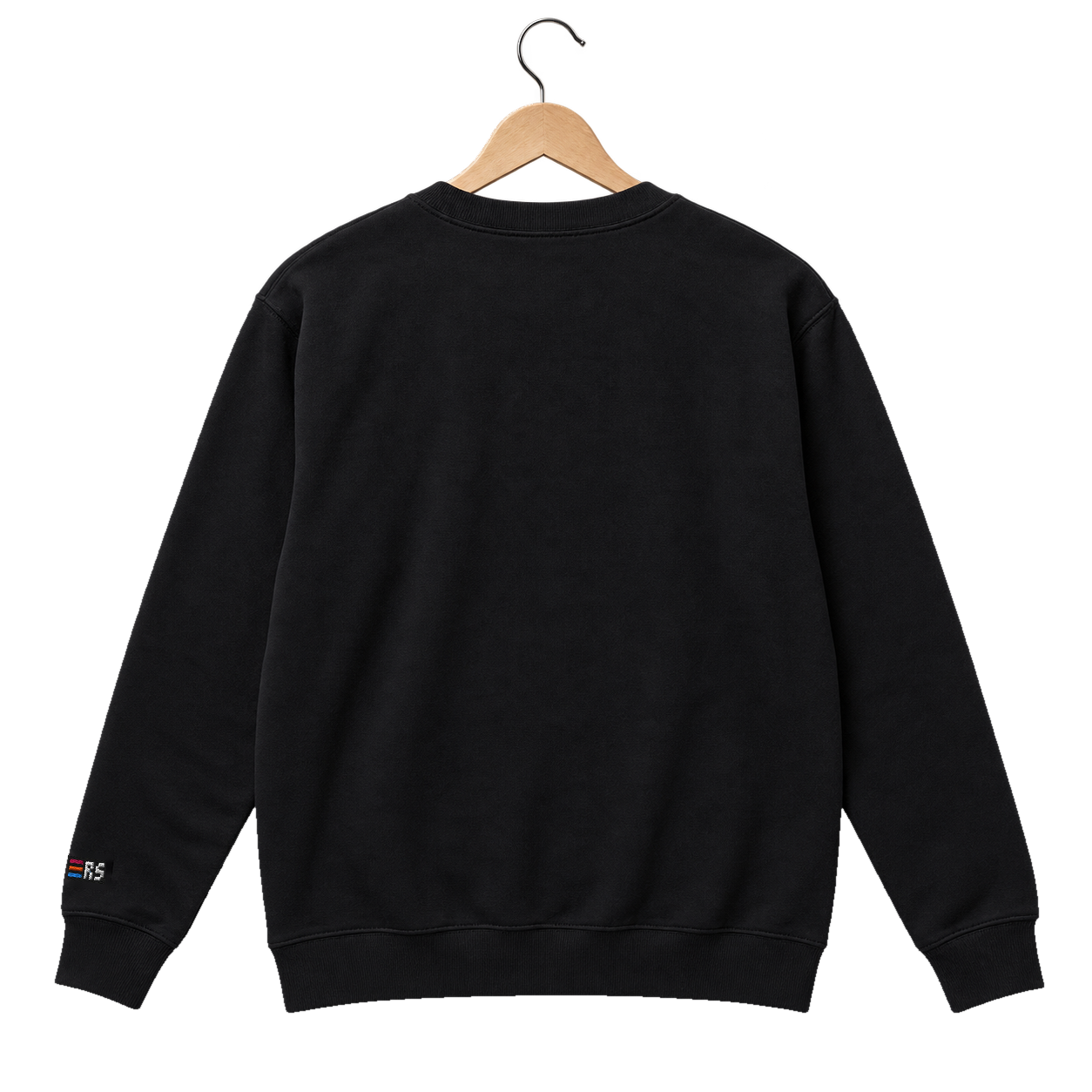 Pixel Sportwagen braun – Bestickter Bio Pullover · Schwarz · Rückansicht